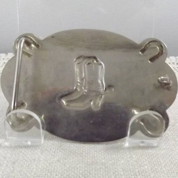 Vintage Cowboy Boots and Horseshoes Belt Buckle - Picture 5 of 8